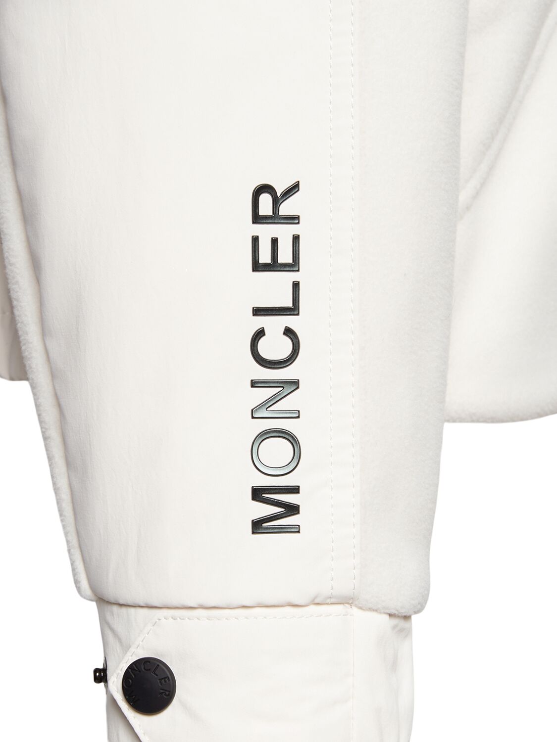 Shop Moncler Tech Zip-up Hoodie In Beige