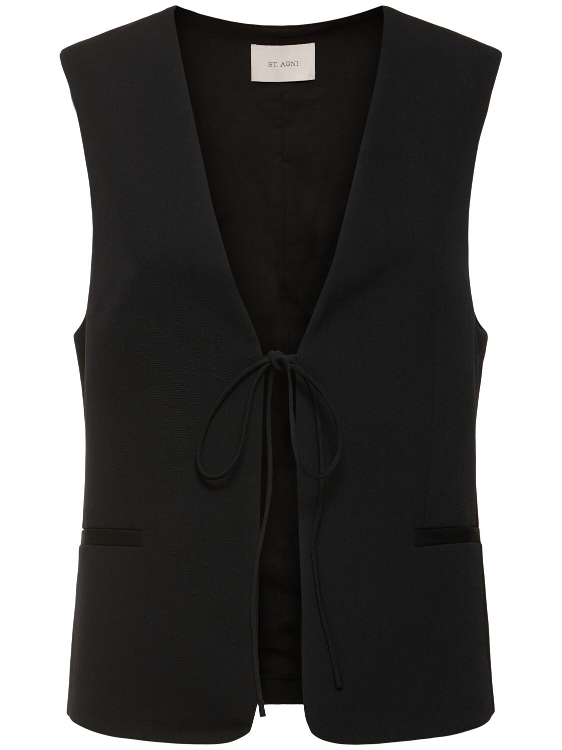 St.agni Rouleau Stretch Wool Waistcoat In Black