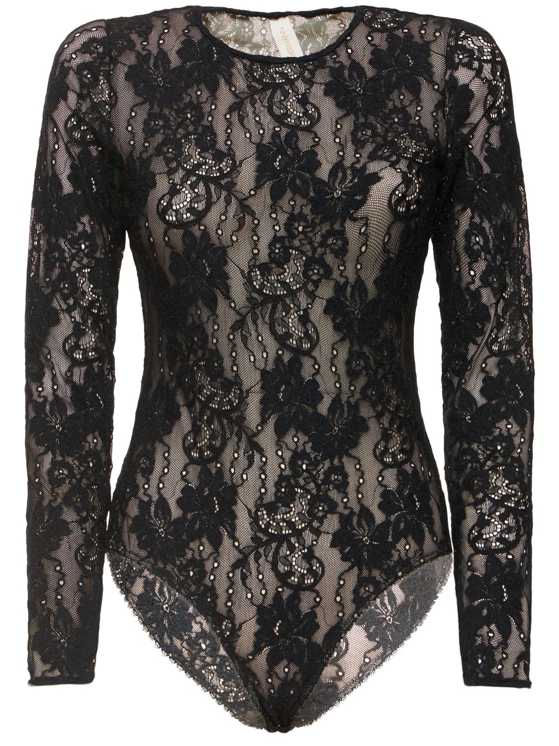 Shop Zimmermann Stretch Lace Bodysuit In Black