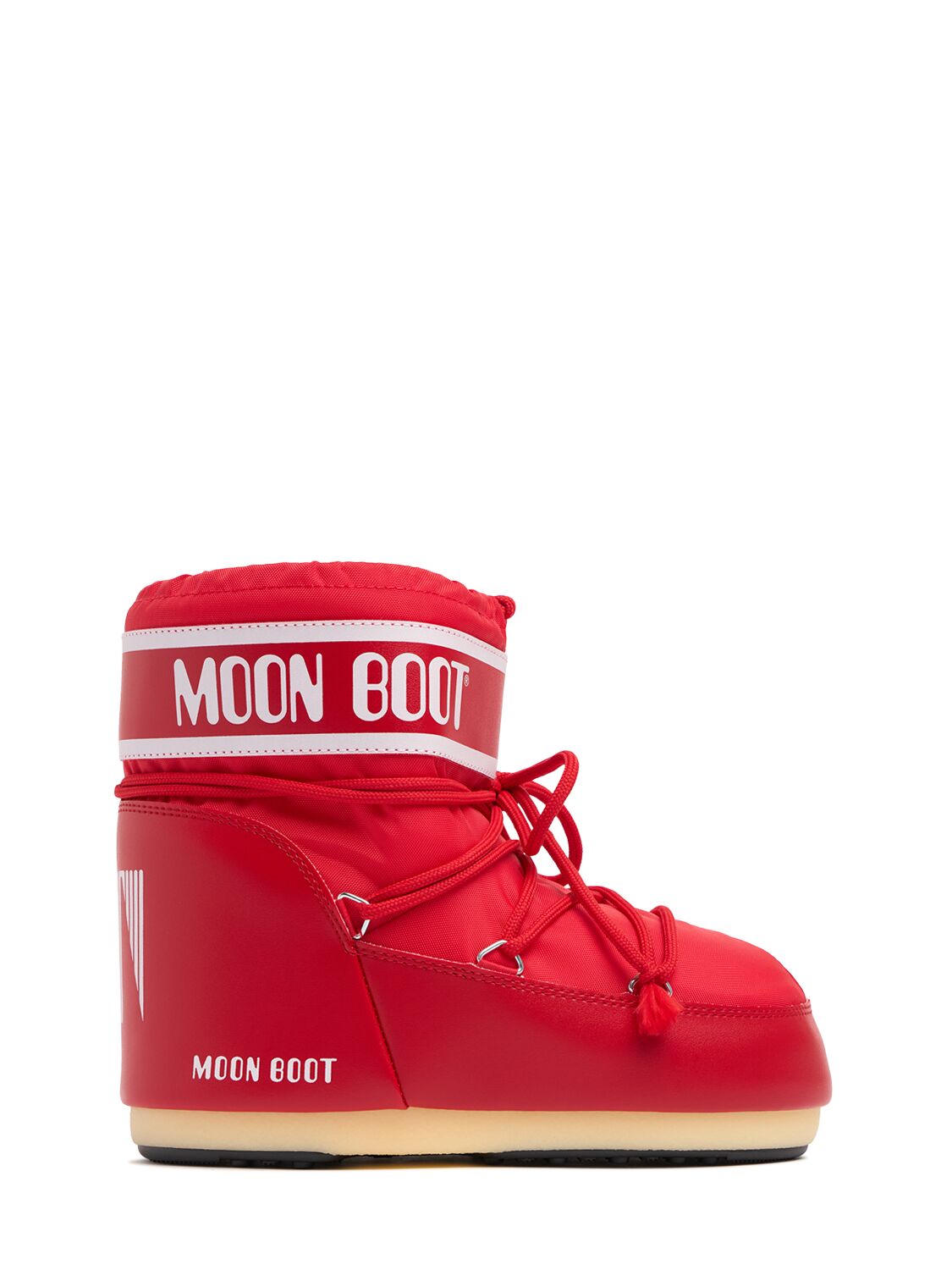 Shop Moon Boot Icon Nylon Ankle Snow Boots In Red