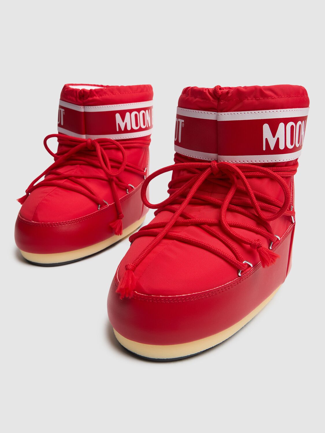 Shop Moon Boot Icon Nylon Ankle Snow Boots In Red