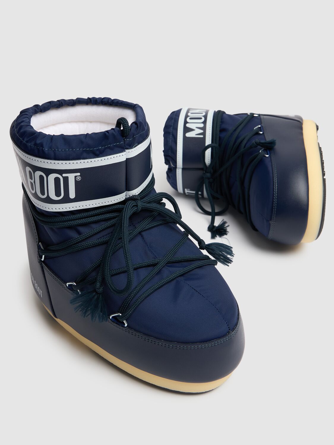 Shop Moon Boot Icon Nylon Ankle Snow Boots In Blue