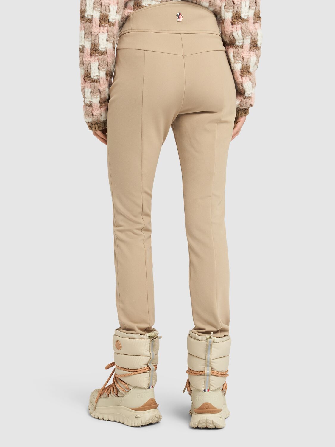 Shop Moncler Stretch Tech Twill Pants In Beige