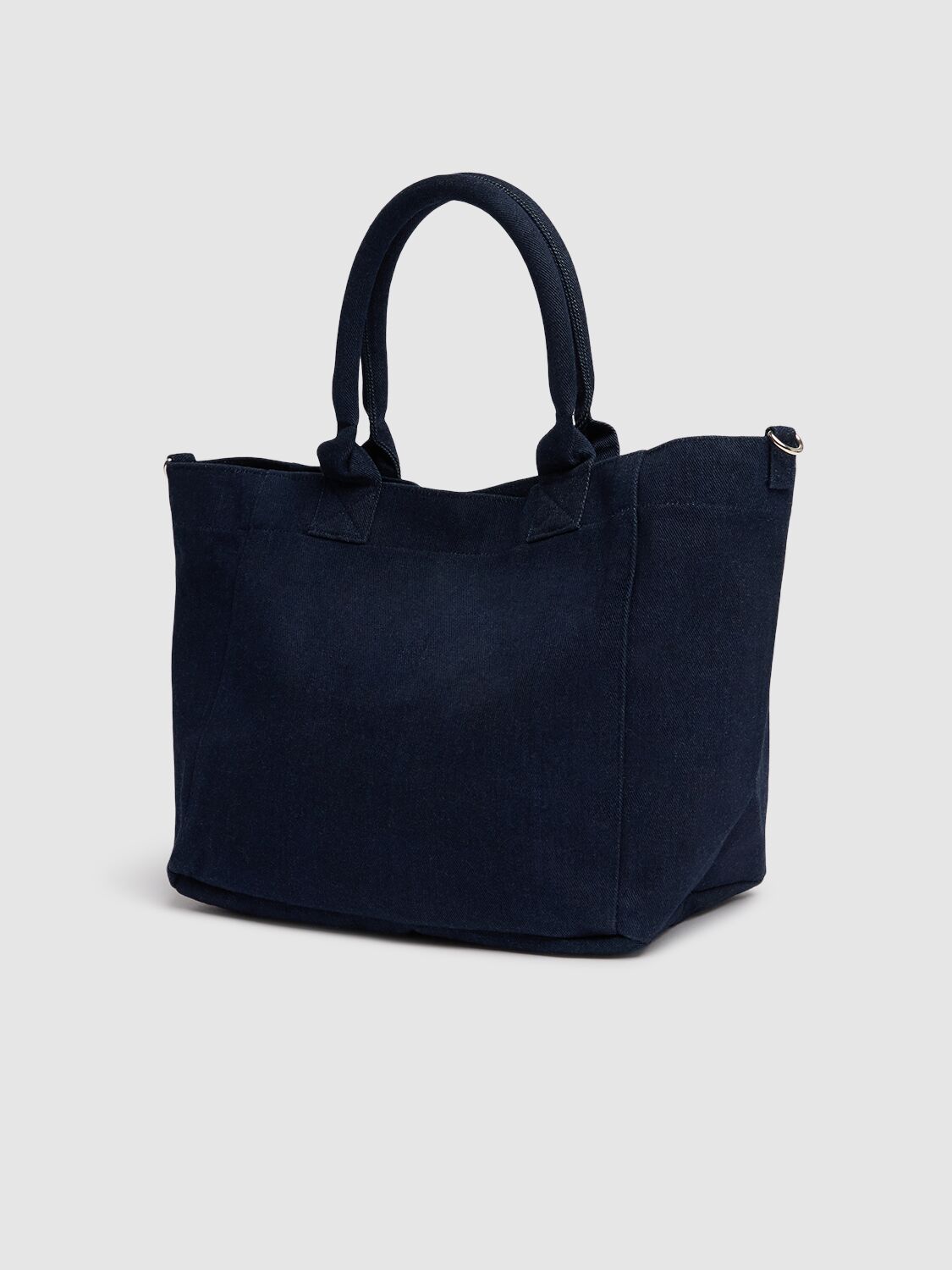 Shop Ganni Small Easy Shopper Canvas Bag In Blue