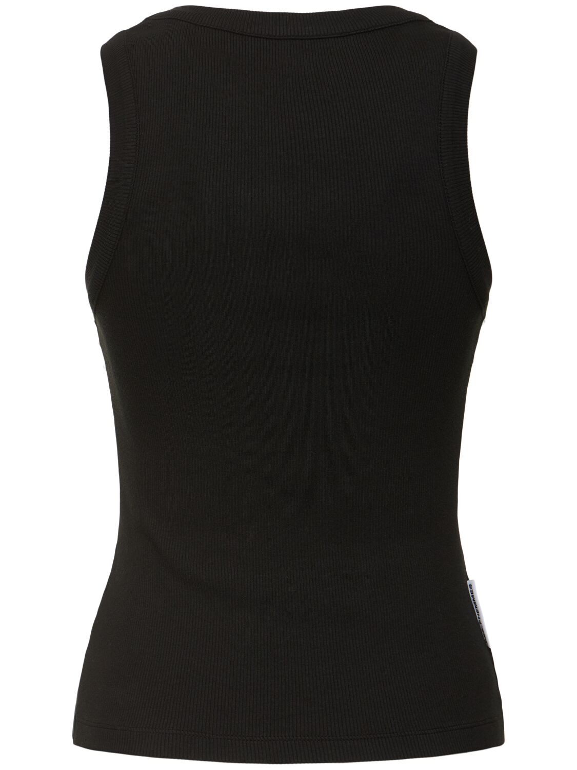 Shop Des Phemmes Embellished Ribbed Jersey Tank Top In Black