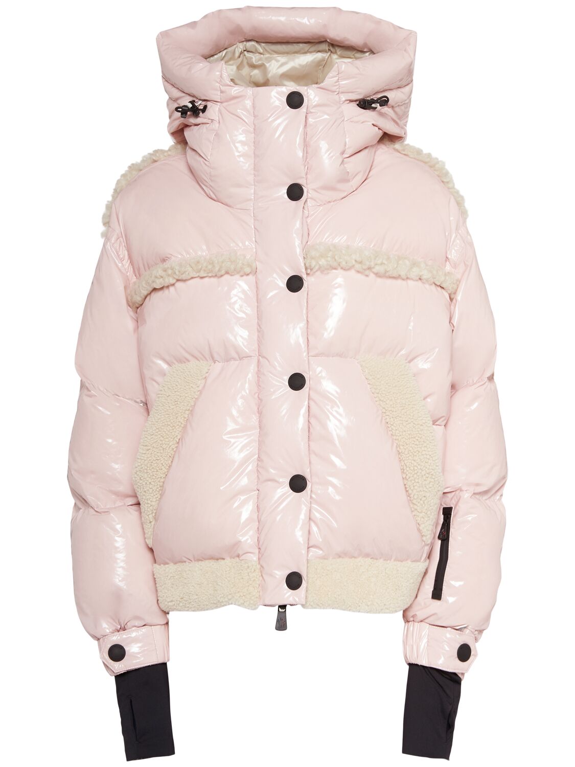 Moncler Eibsee Nylon Laqué Down Jacket In Pink