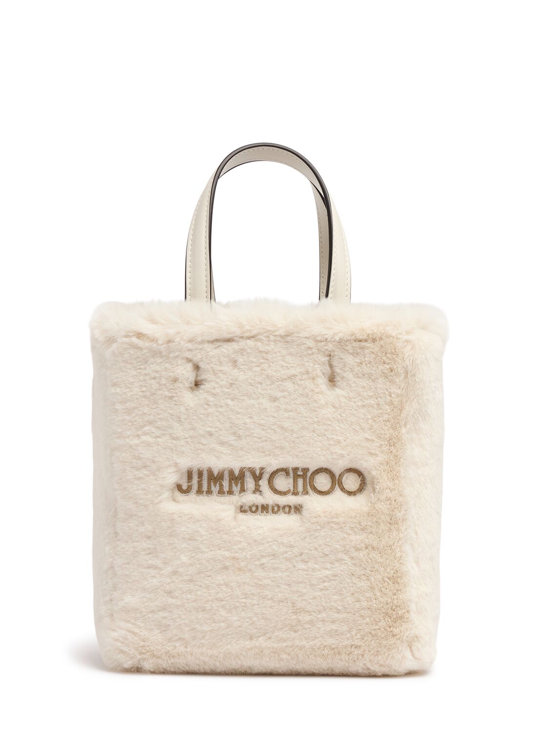 Shop Jimmy Choo Small N/w Lenny Suede & Shearling Bag In White