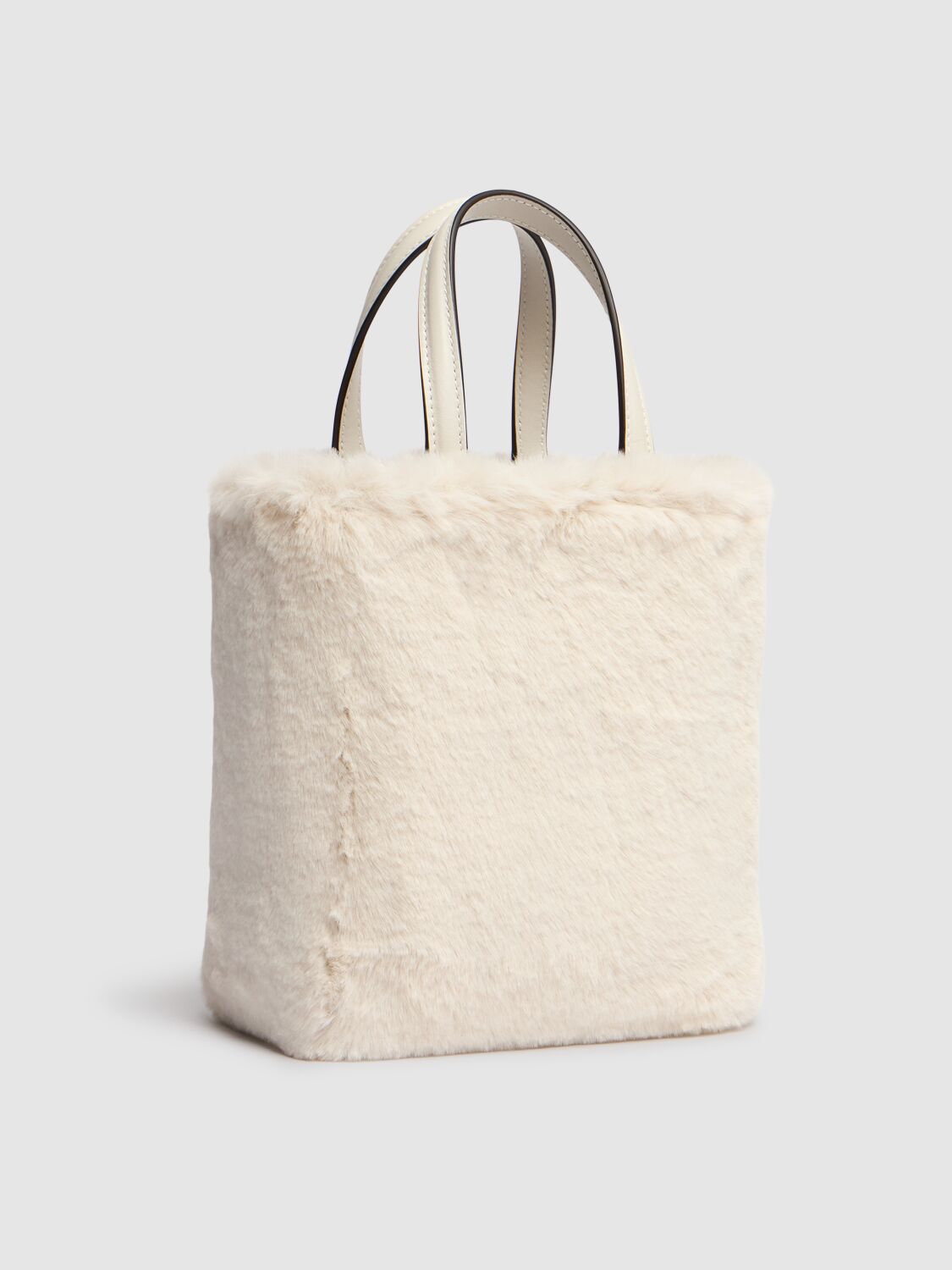 Shop Jimmy Choo Small N/w Lenny Suede & Shearling Bag In White