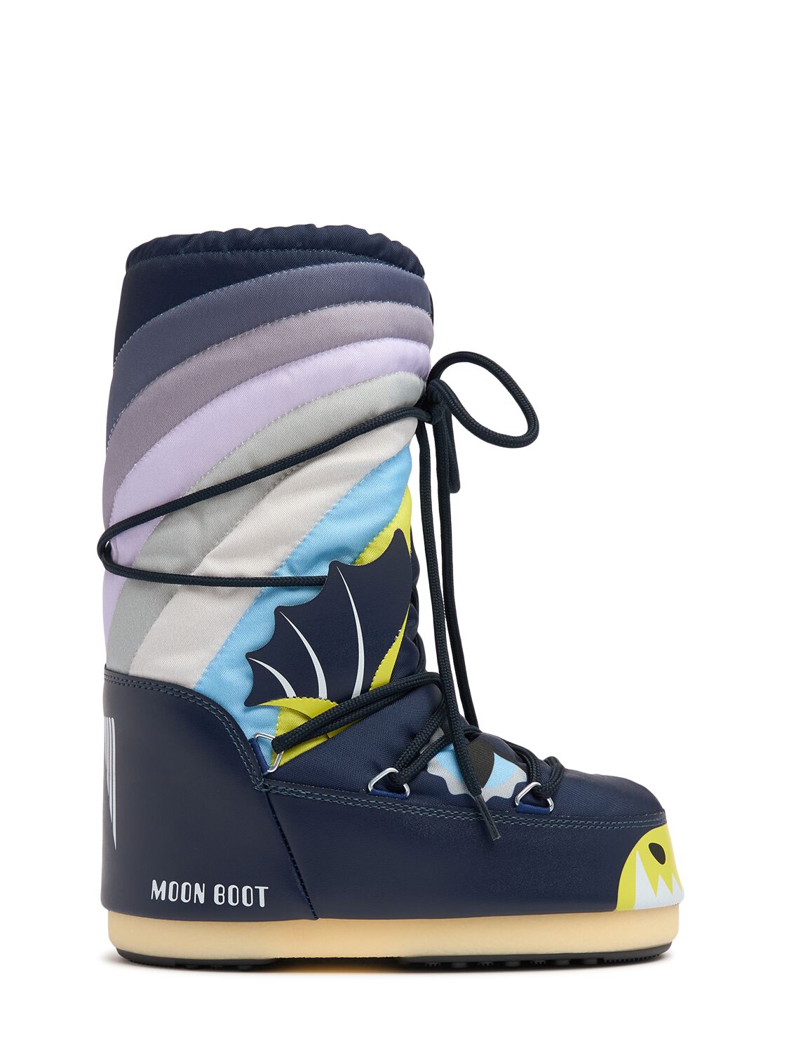 Moon Boot Icon Tall Dragon Nylon Snow Boots In Blue/multi