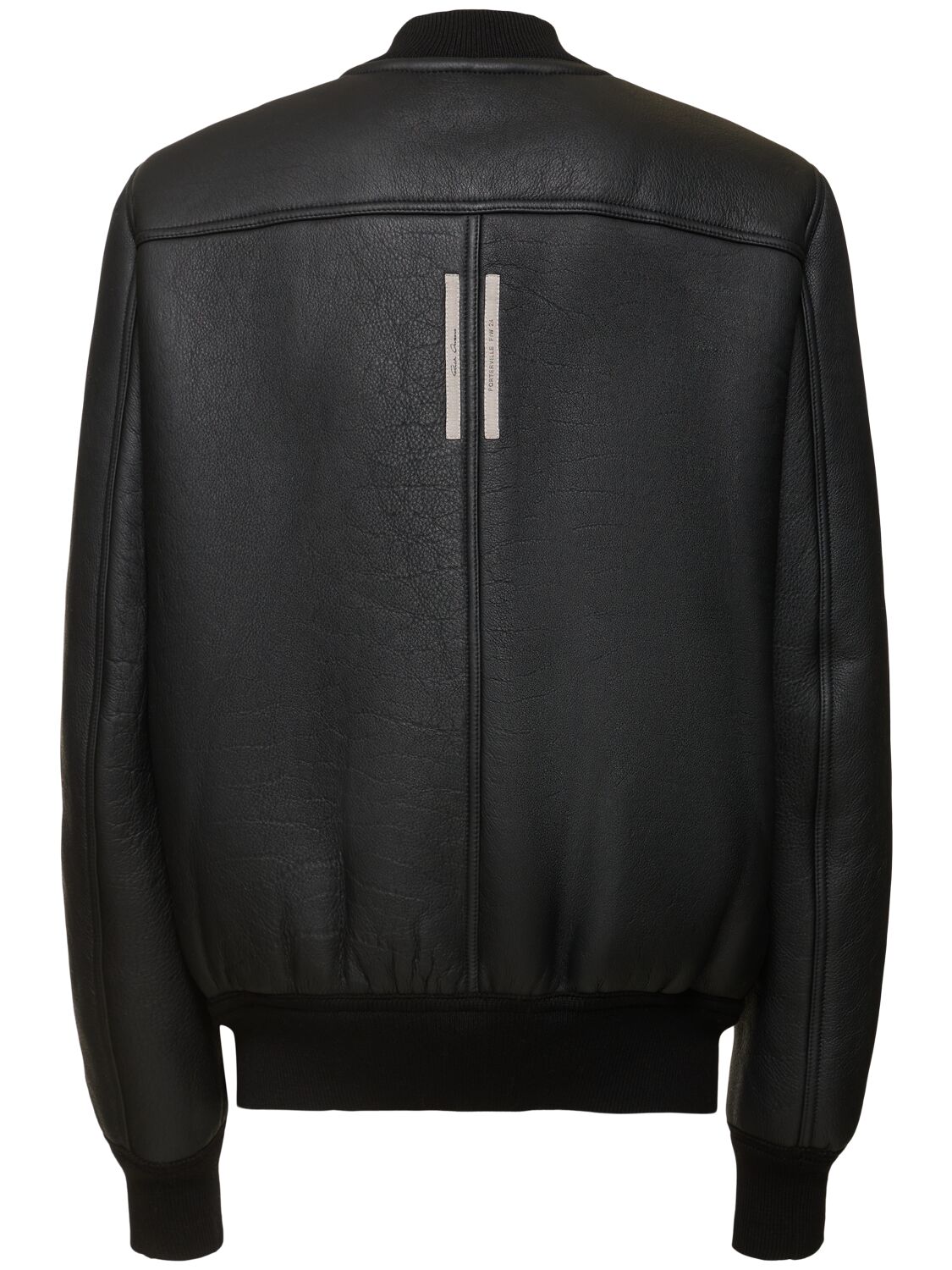 Shop Rick Owens Classic Flight Shearling Bomber Jacket In Black/pearl