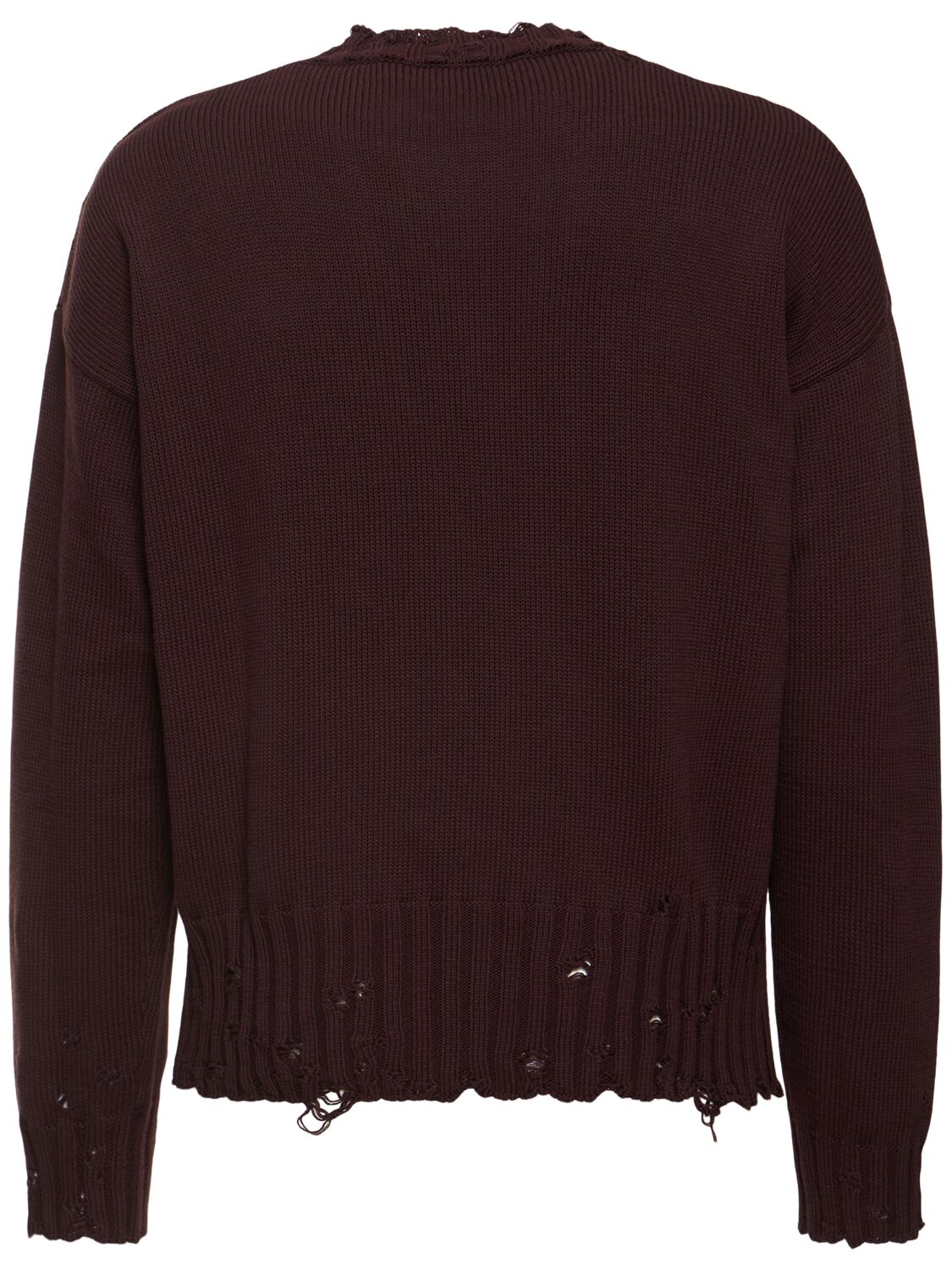 Shop Marni Logo Cotton Knit Boxy Sweater In Purple