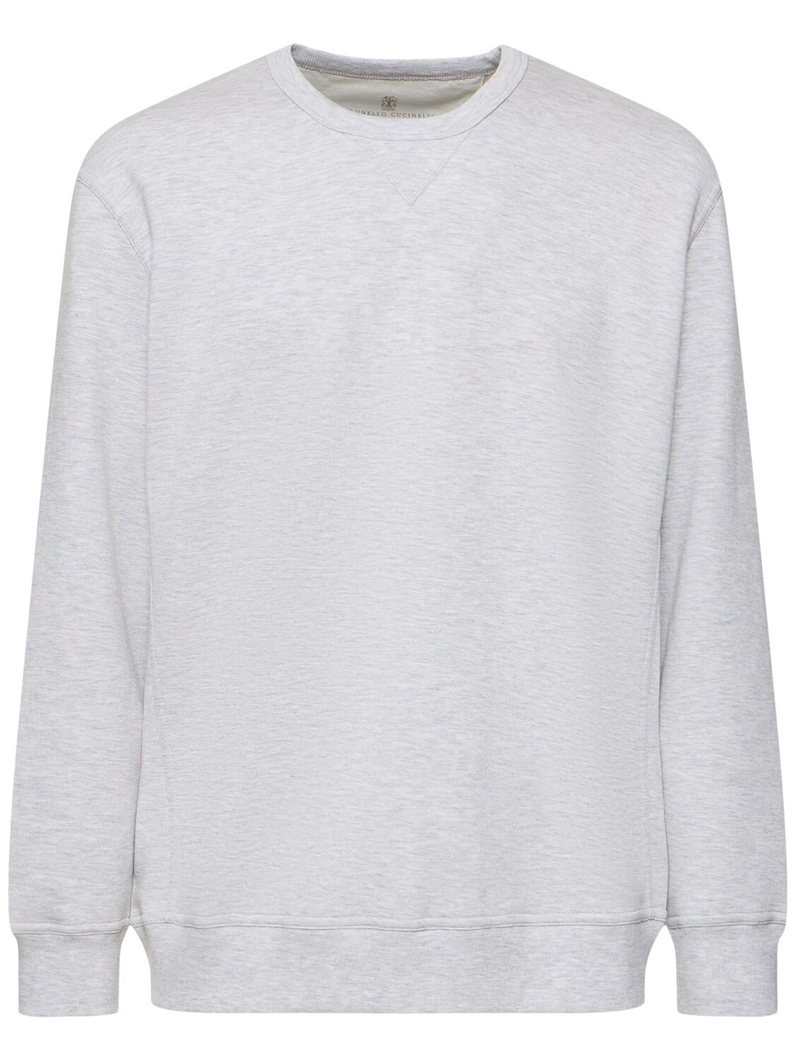 Brunello Cucinelli Fine Crewneck Sweatshirt In Grigio Perla