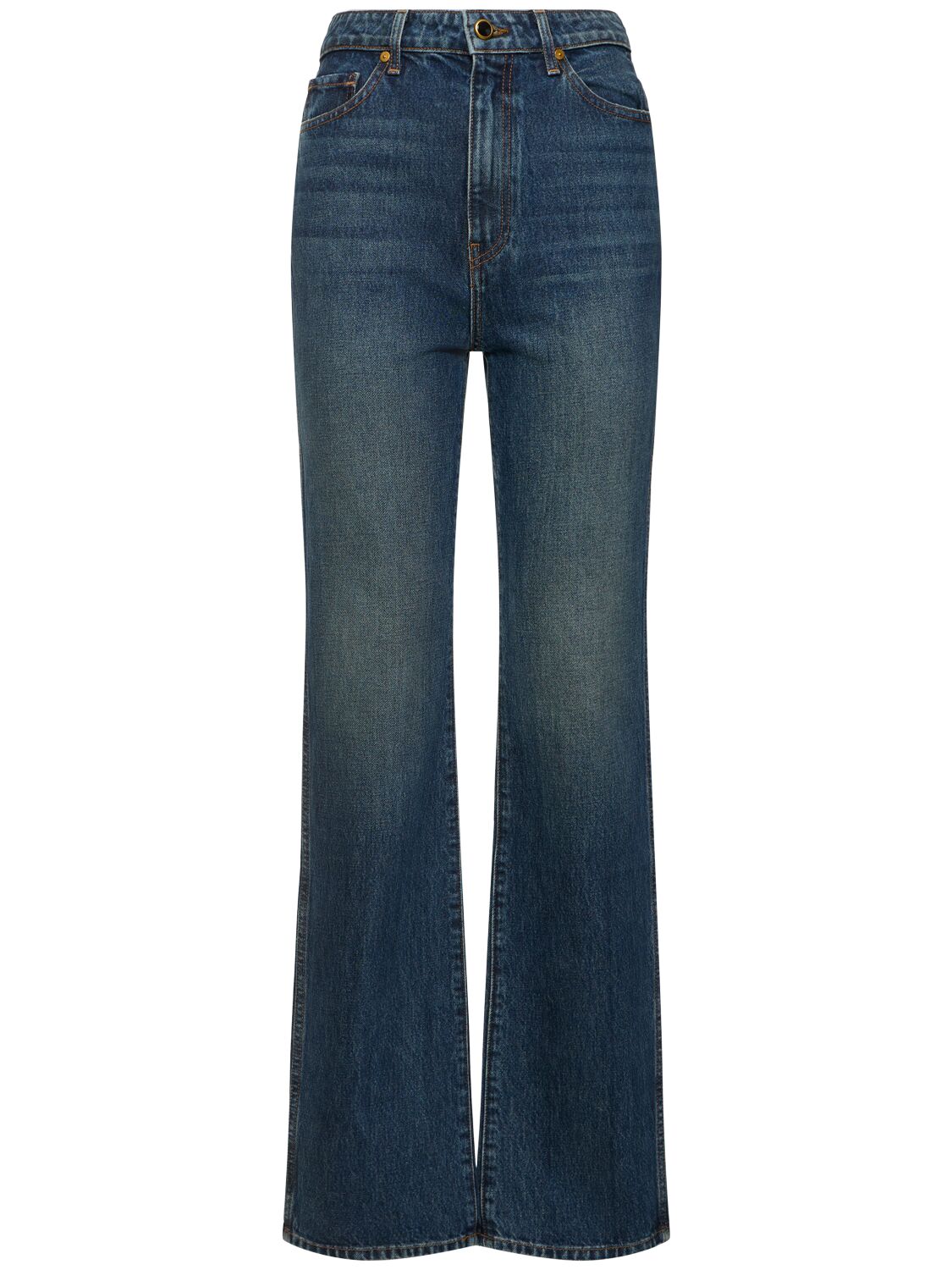 Khaite Danielle High Rise Straight Denim Jeans In Blue