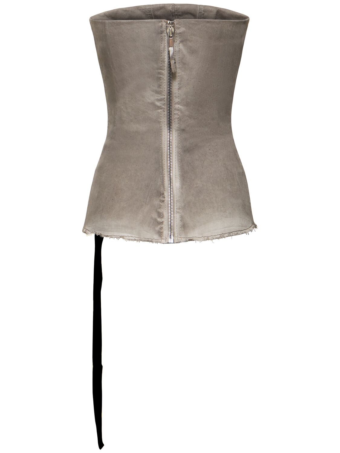 Shop Rick Owens Drkshdw Denim Bustier Top In Dust Grey