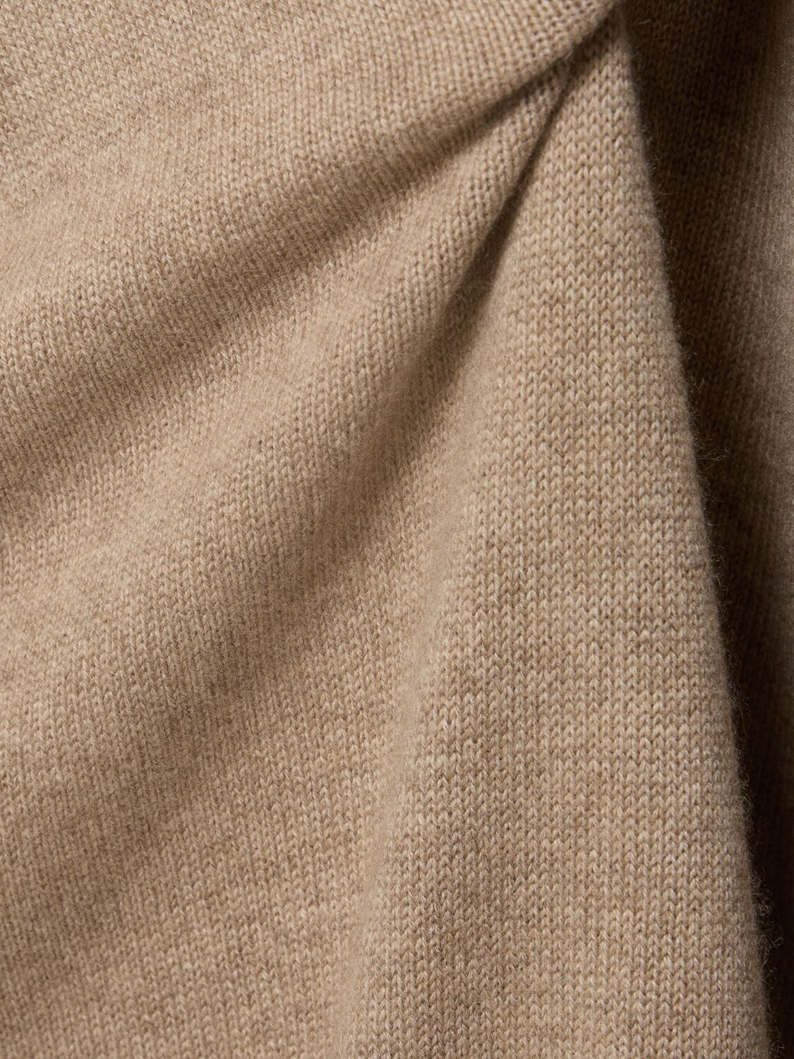 Shop Brunello Cucinelli Cashmere Turtleneck Midi Dress In Light Brown