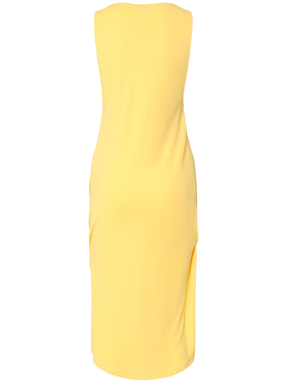 Jacquemus Peplo Sleeveless Draped High-low Dress In 黄色