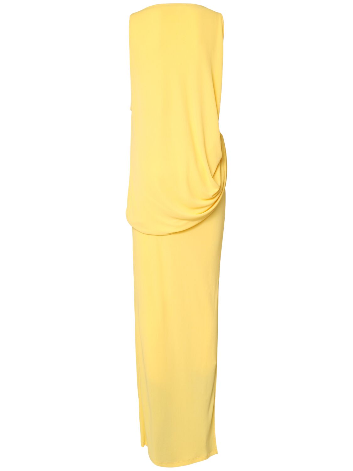 Jacquemus Draped Maxi Dress With Side Slit In 黄色
