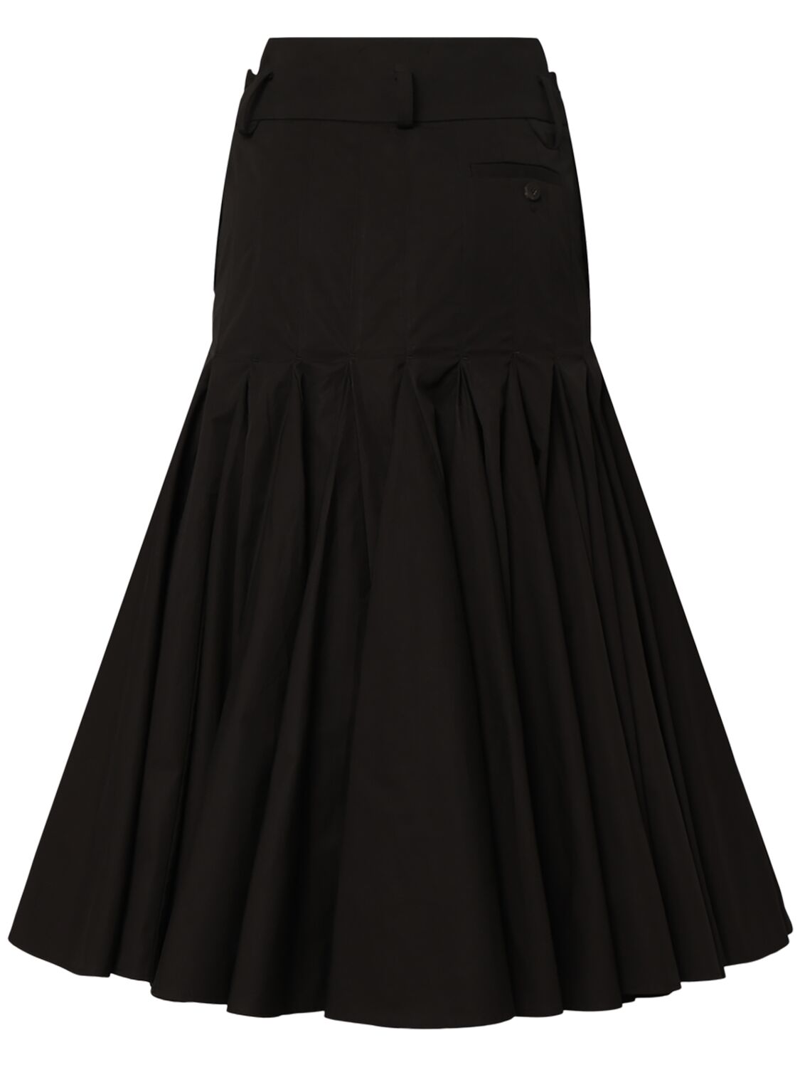 Jacquemus La Jupe Agave Pleated Poplin Midi Skirt In 黑色