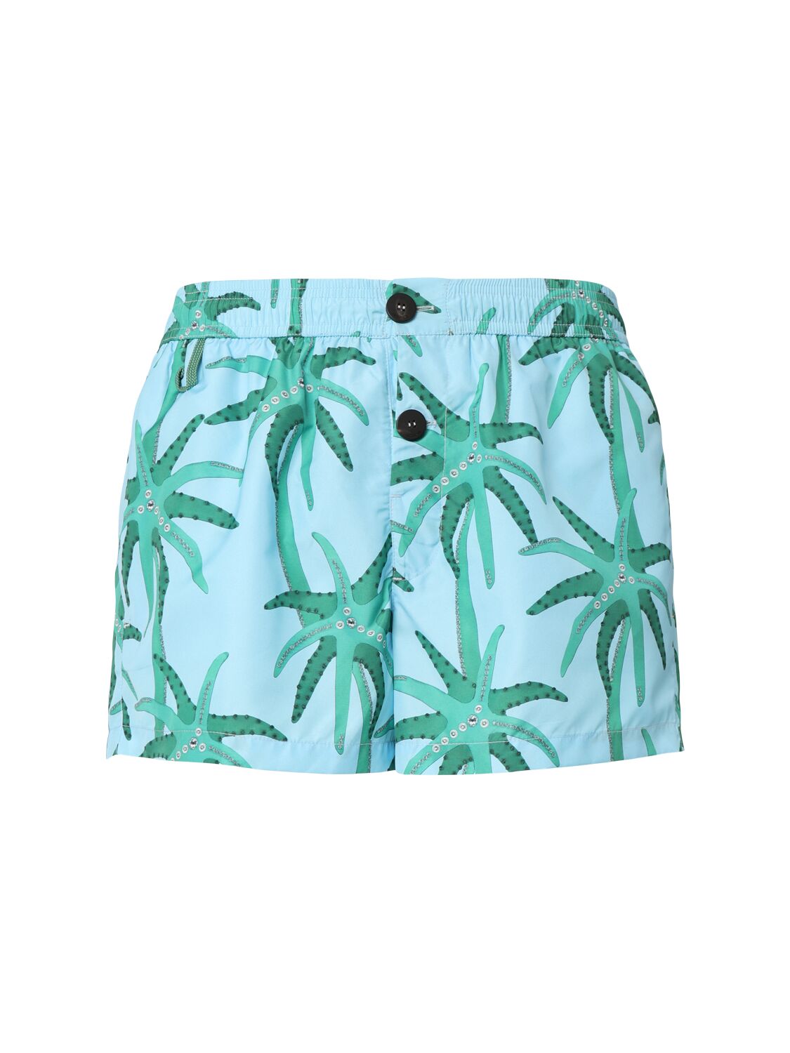 Jacquemus Le Maillot Puntini Nylon Swimwear In Print Palmtrees