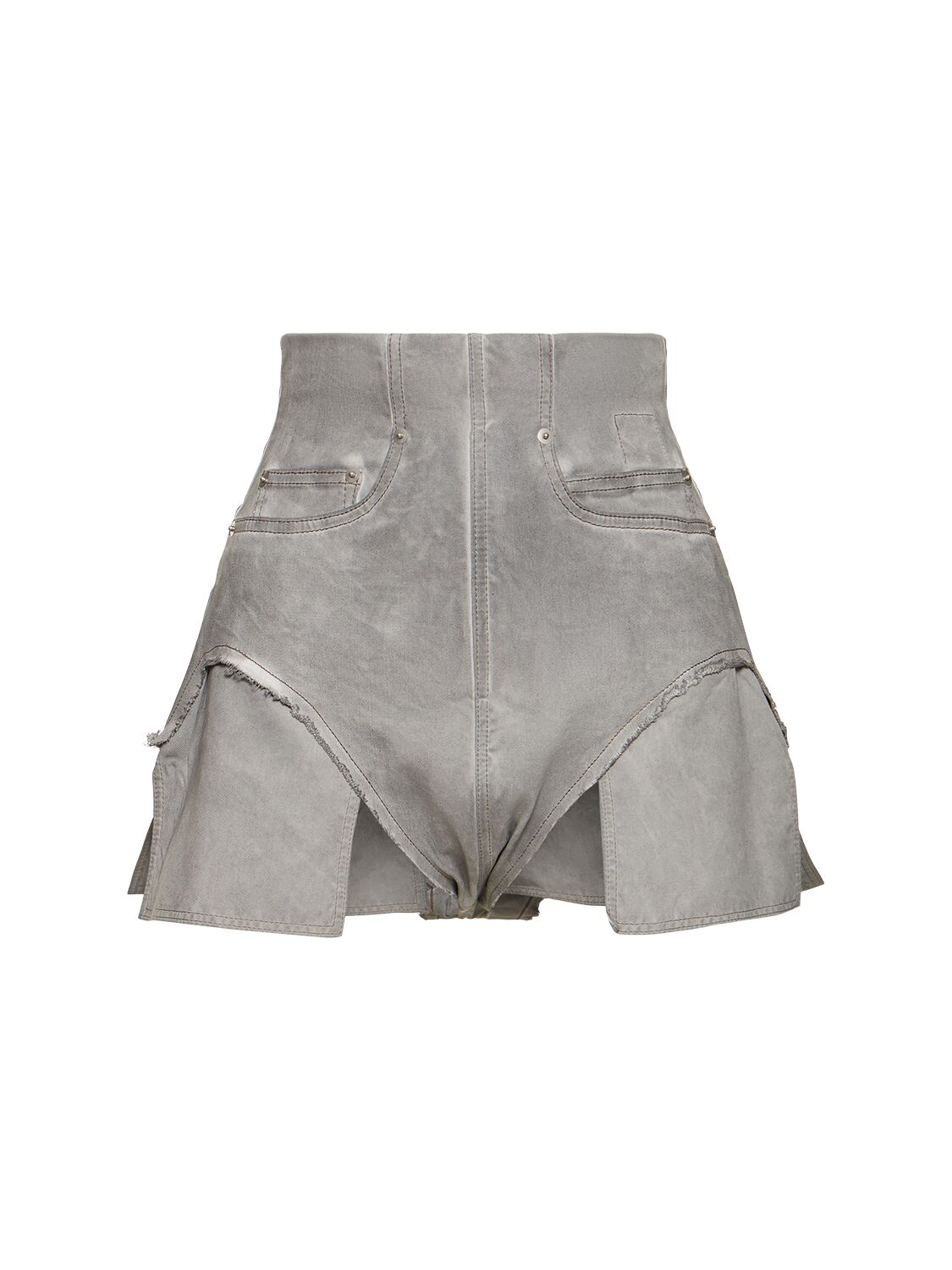Rick Owens Drkshdw Dirt Denim Cutoff Shorts In Grey