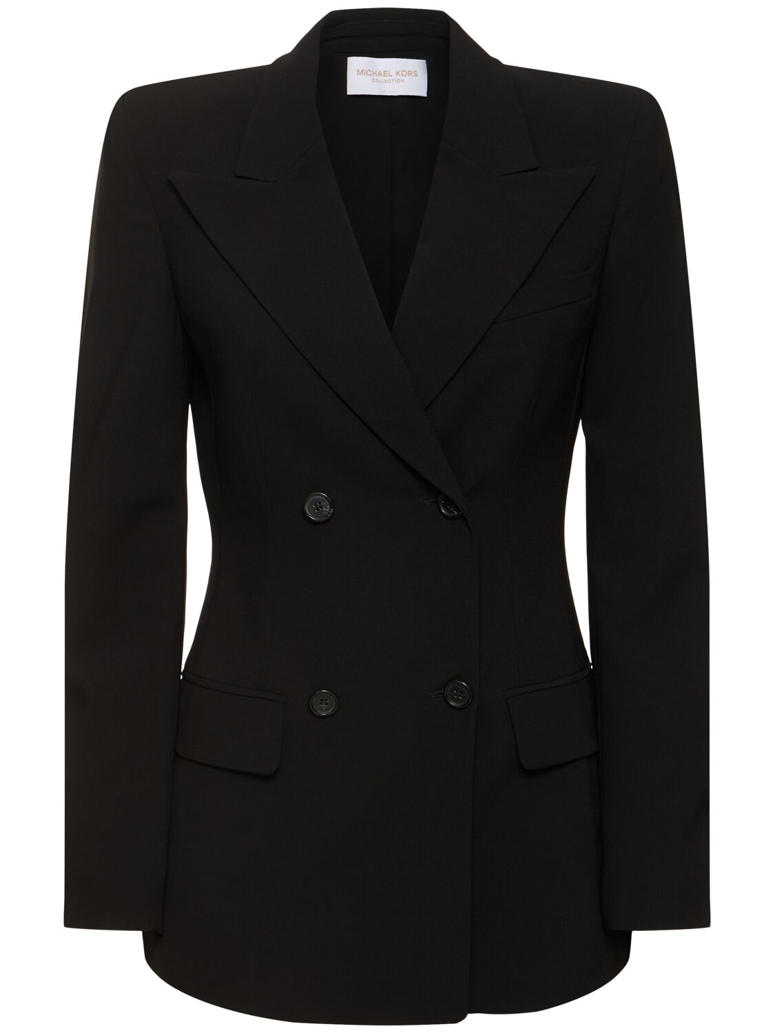 Michael Kors Georgina Double Breast Serge Jacket In Black