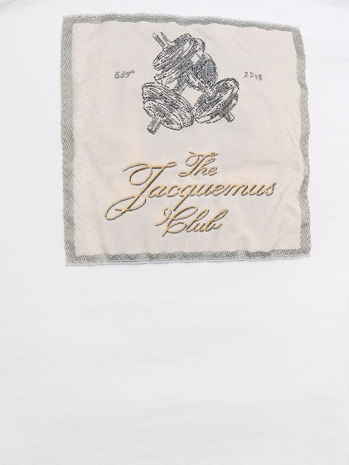 Jacquemus Cotton Blend T-shirt With Contrasting Raglan Sleeves In 白色/绿色