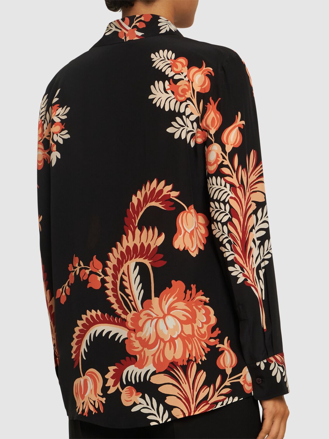 Shop Etro Printed Silk Shirt In Black/multi