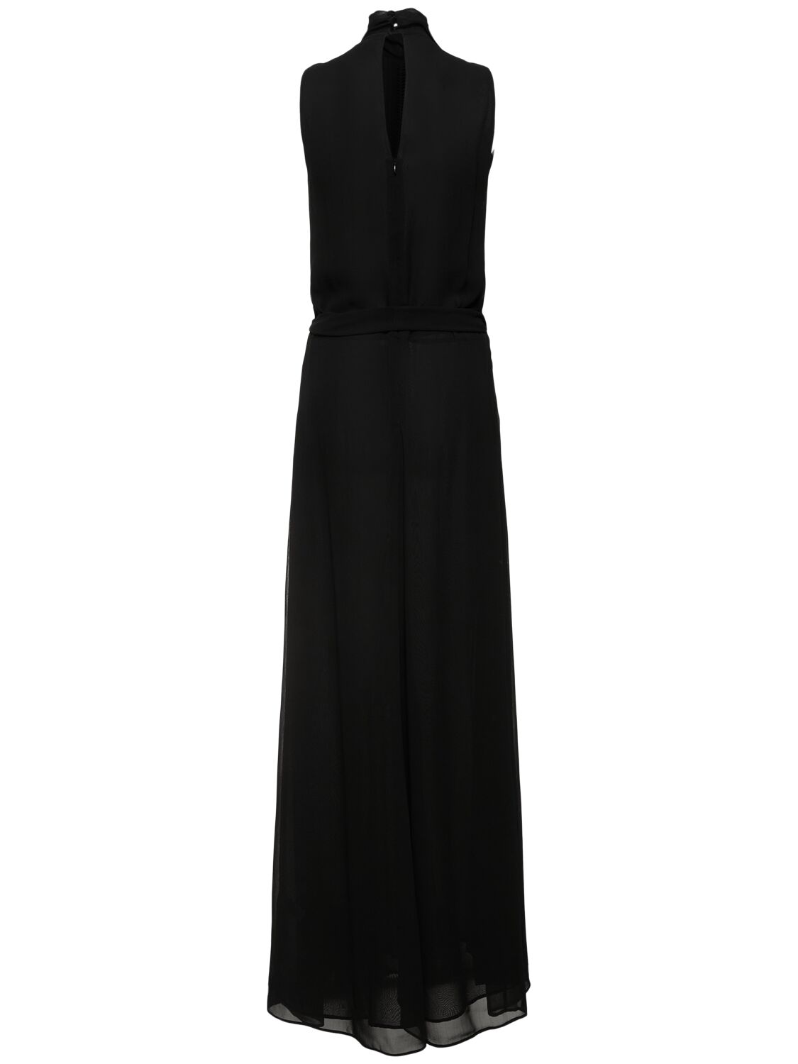 Shop Forte Forte Origami Georgette Viscose Long Dress In Black