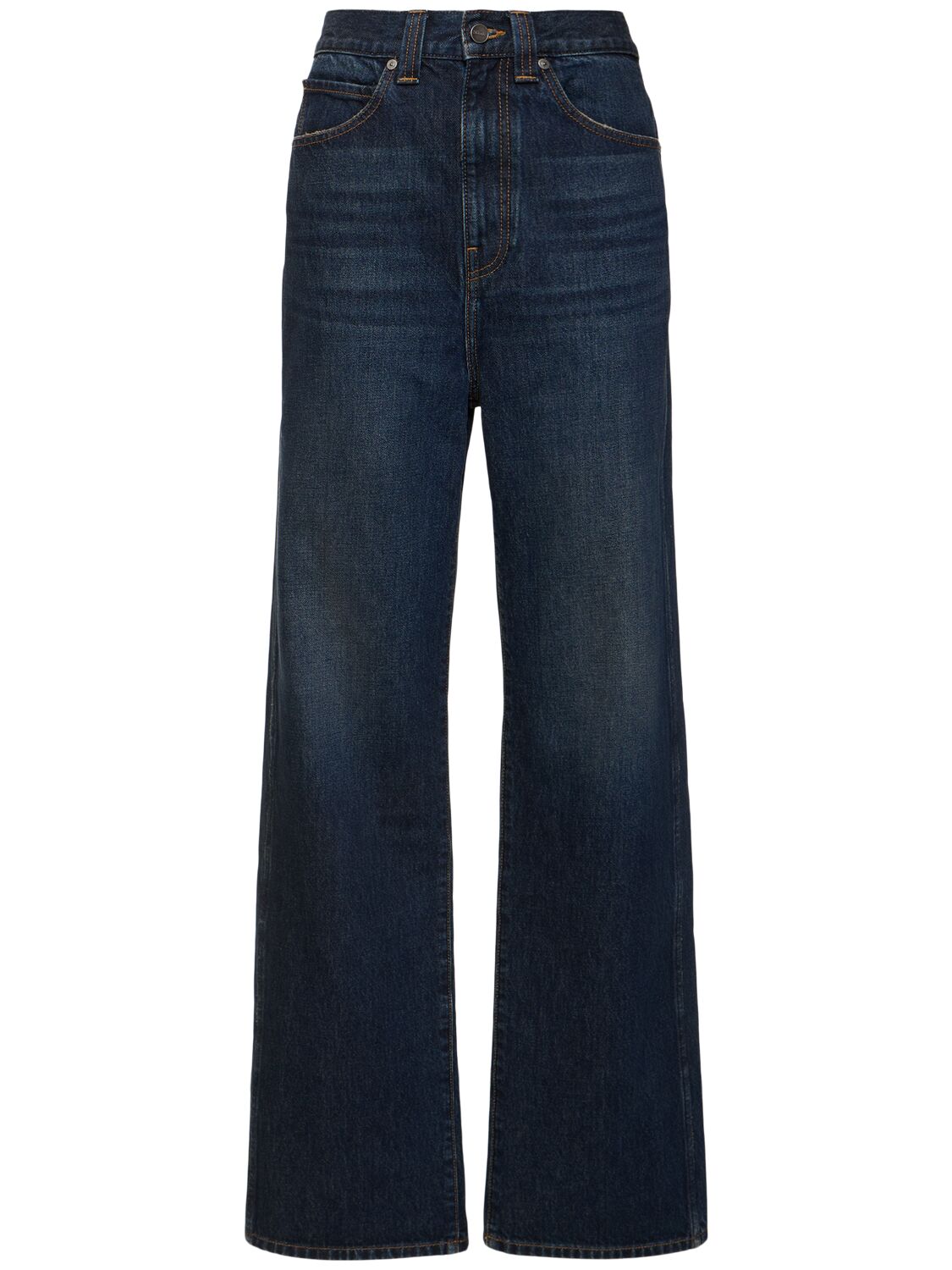 Khaite Bonnie High Rise Straight Jeans In Blue