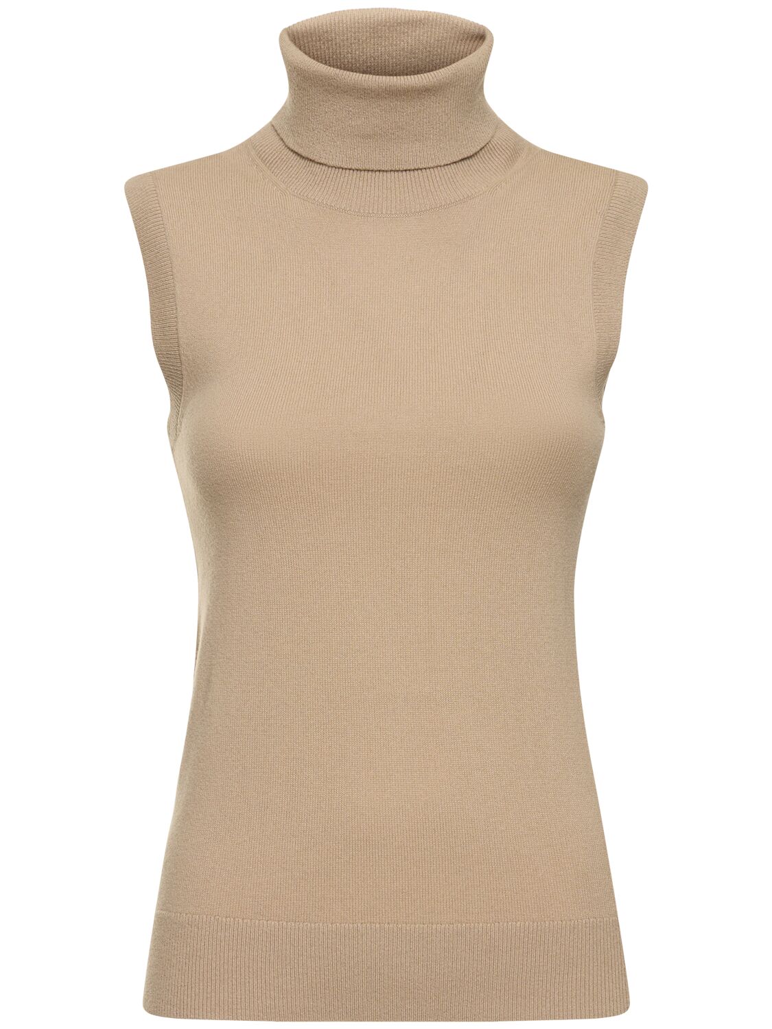 Michael Kors Cashmere Turtleneck Waistcoat In Sand