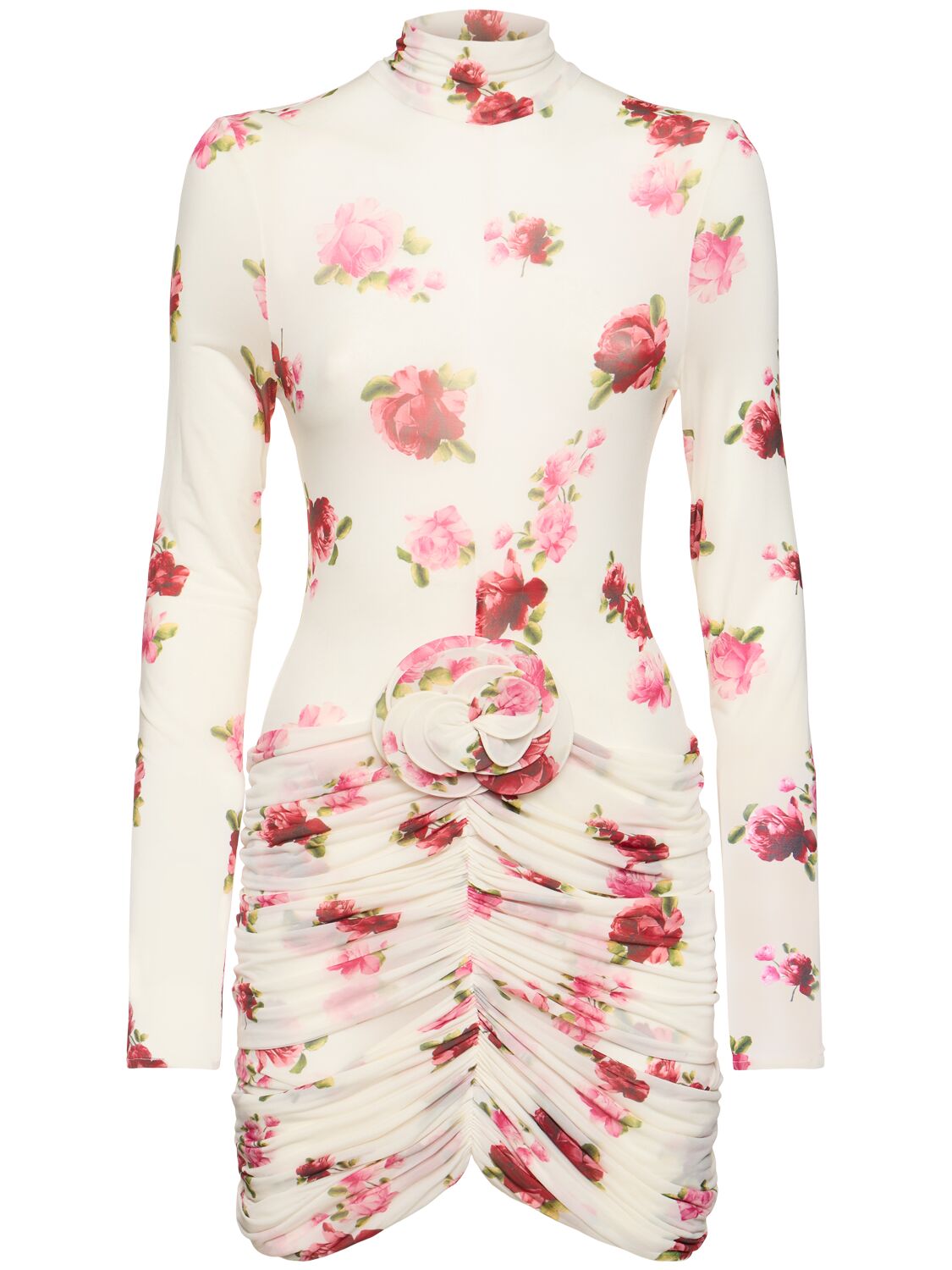 Robe Courte En Jersey Imprimé Détail Rose - MAGDA BUTRYM - Modalova