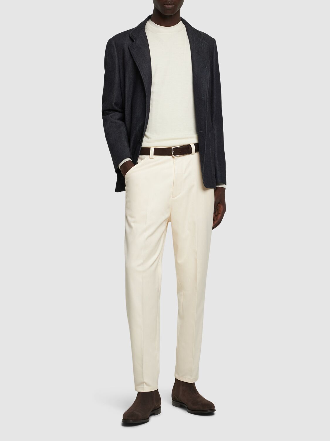 Shop Brunello Cucinelli Cotton Blend Pants In Panama