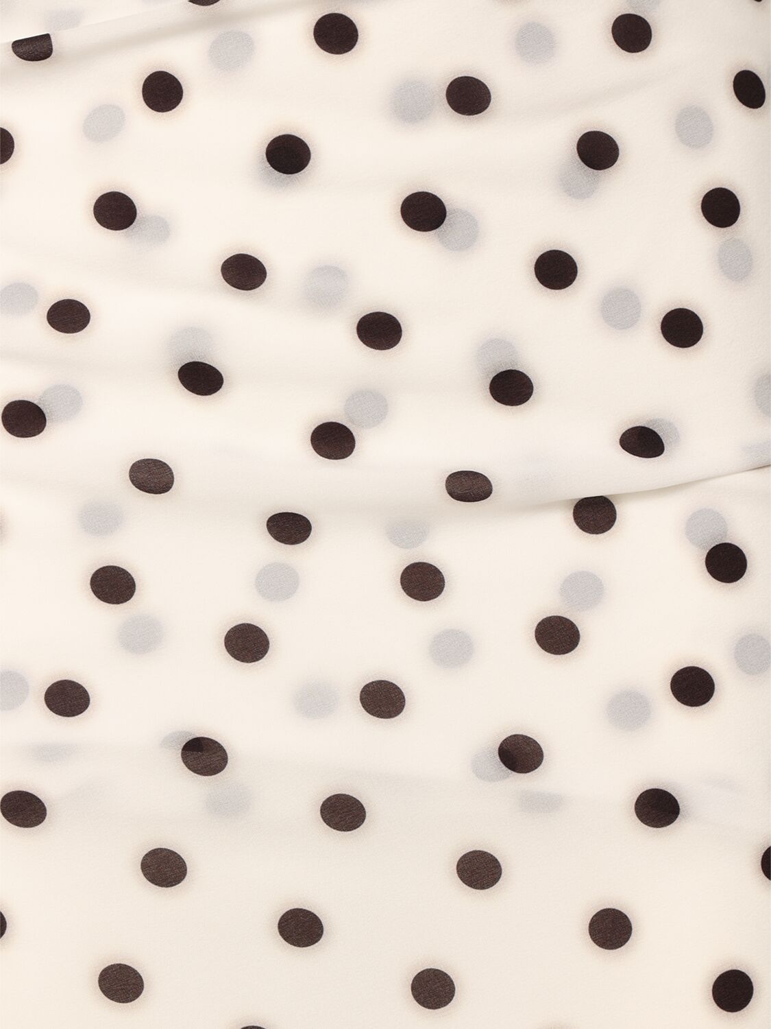 Jacquemus Rita Draped Gathered Polka-dot Crepe De Chine Maxi Dress In 白色/黑色