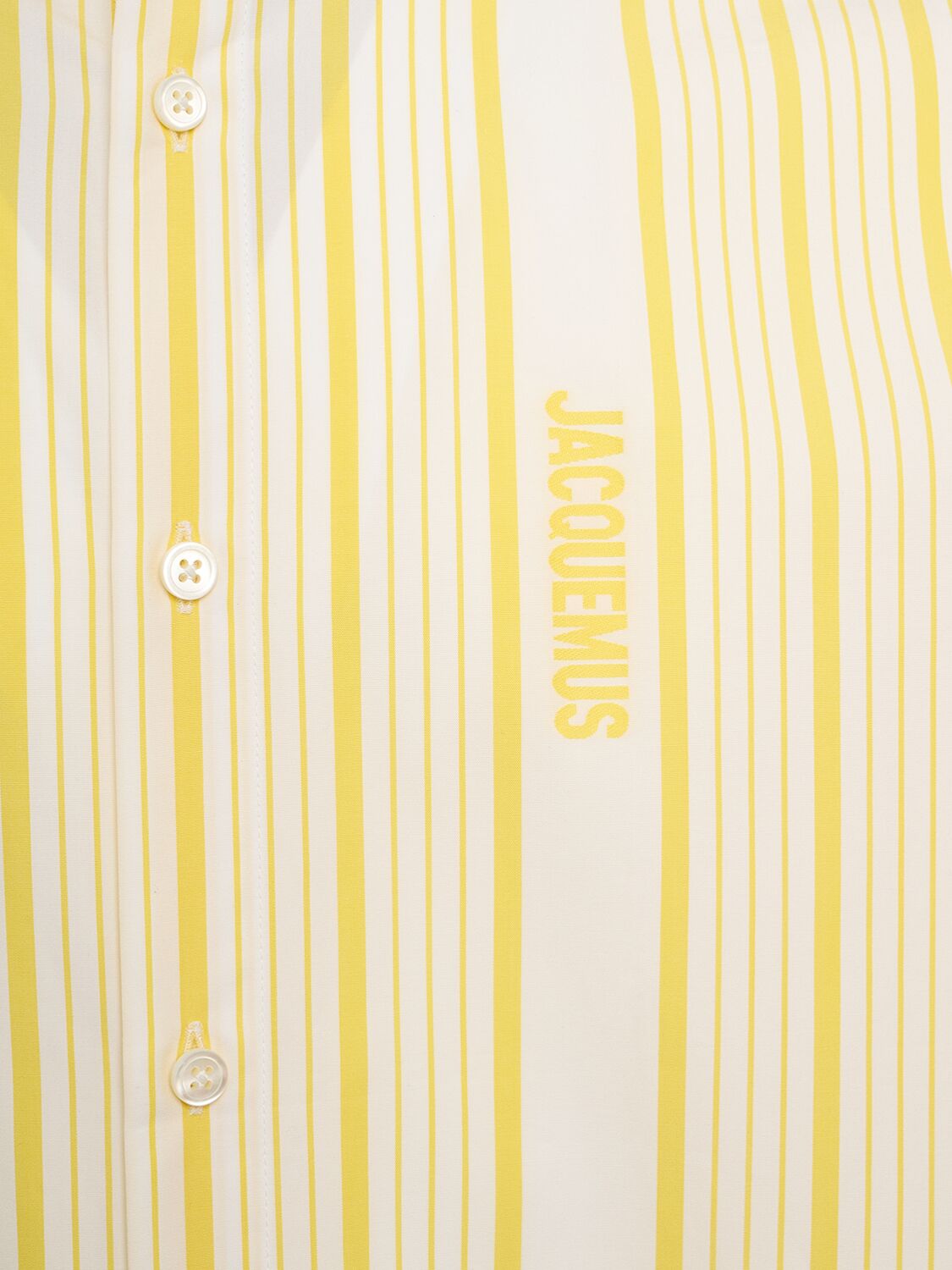 Shop Jacquemus La Chemise Simon Cotton Logo Shirt In Yellow/white