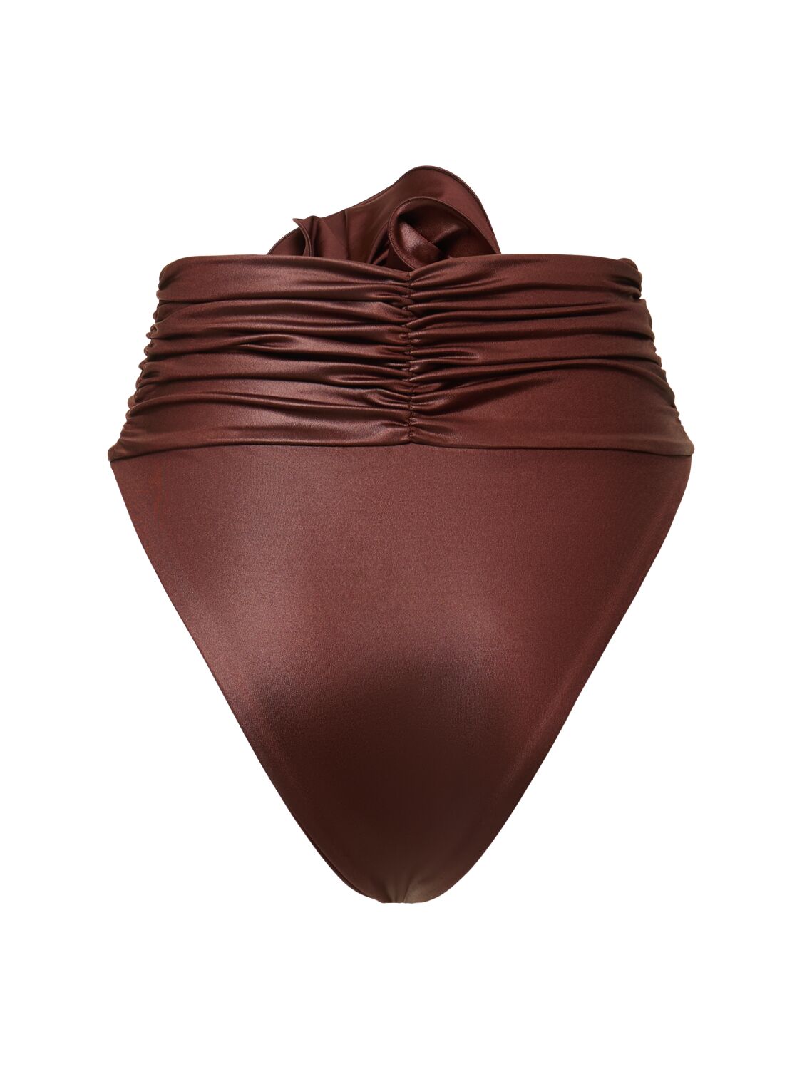 Shop Magda Butrym Lycra Rose Bikini Bottoms In Brown