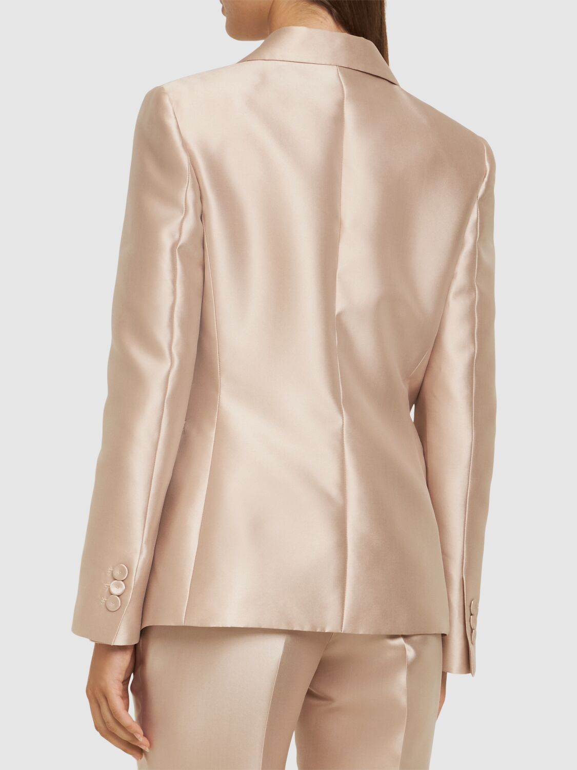 Shop Alberta Ferretti Mikado Single Breast Blazer In Ivory