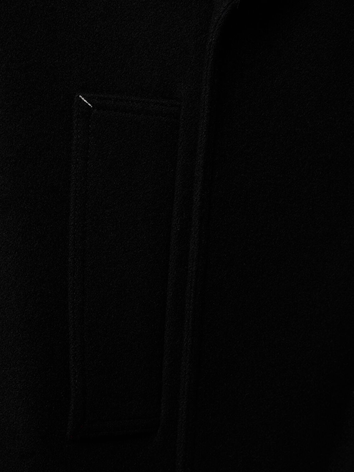 Victoria Beckham Wool Double Breasted Coat In Black