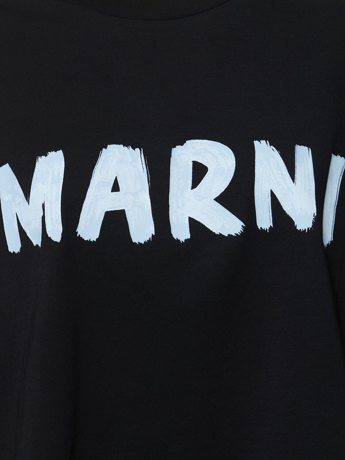 Shop Marni Printed Logo Cotton Jersey T-shirt In Black