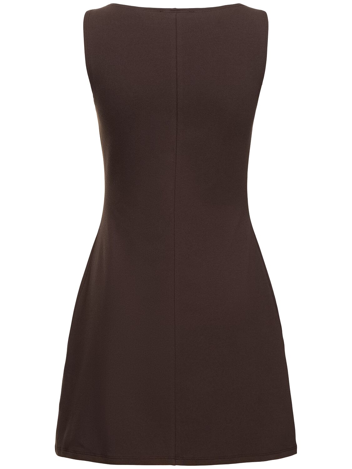 Shop Reformation Nataly Cotton Blend Knit Mini Dress In Brown