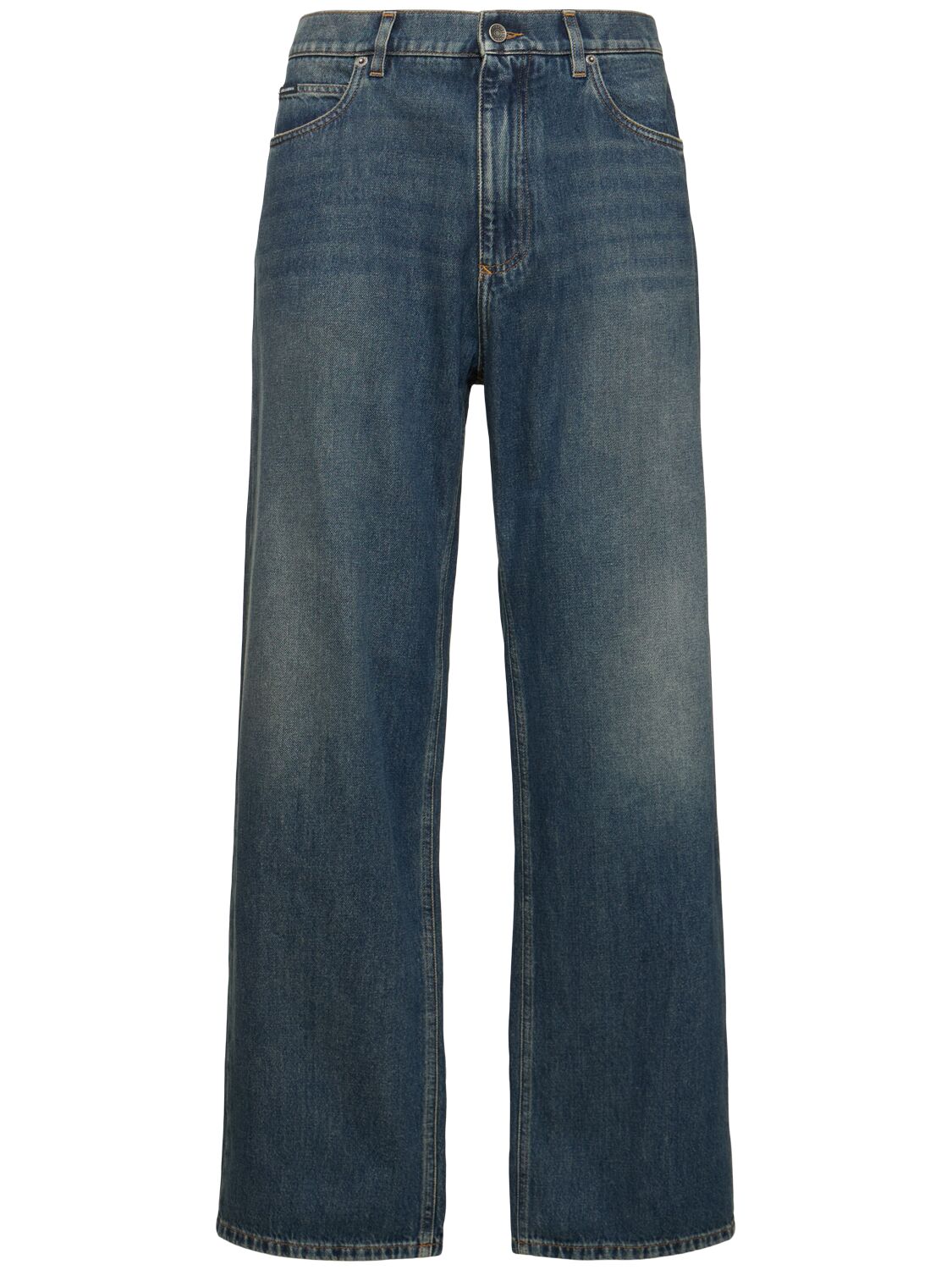 Shop Dolce & Gabbana Five Pocket Wide Leg Denim Jeans In Blue