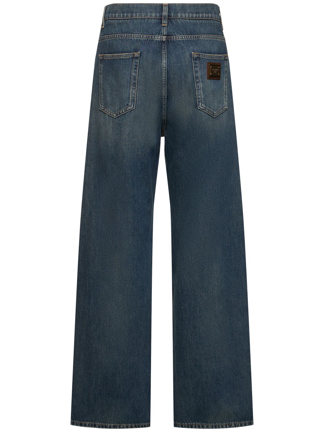 Shop Dolce & Gabbana Five Pocket Wide Leg Denim Jeans In Blue