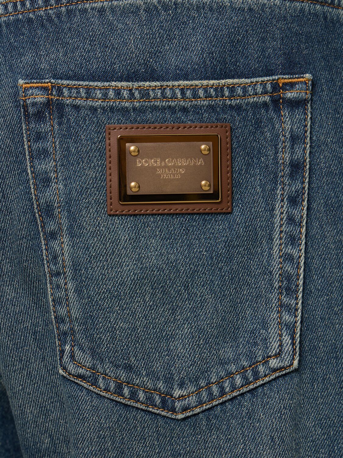 Shop Dolce & Gabbana Five Pocket Wide Leg Denim Jeans In Blue