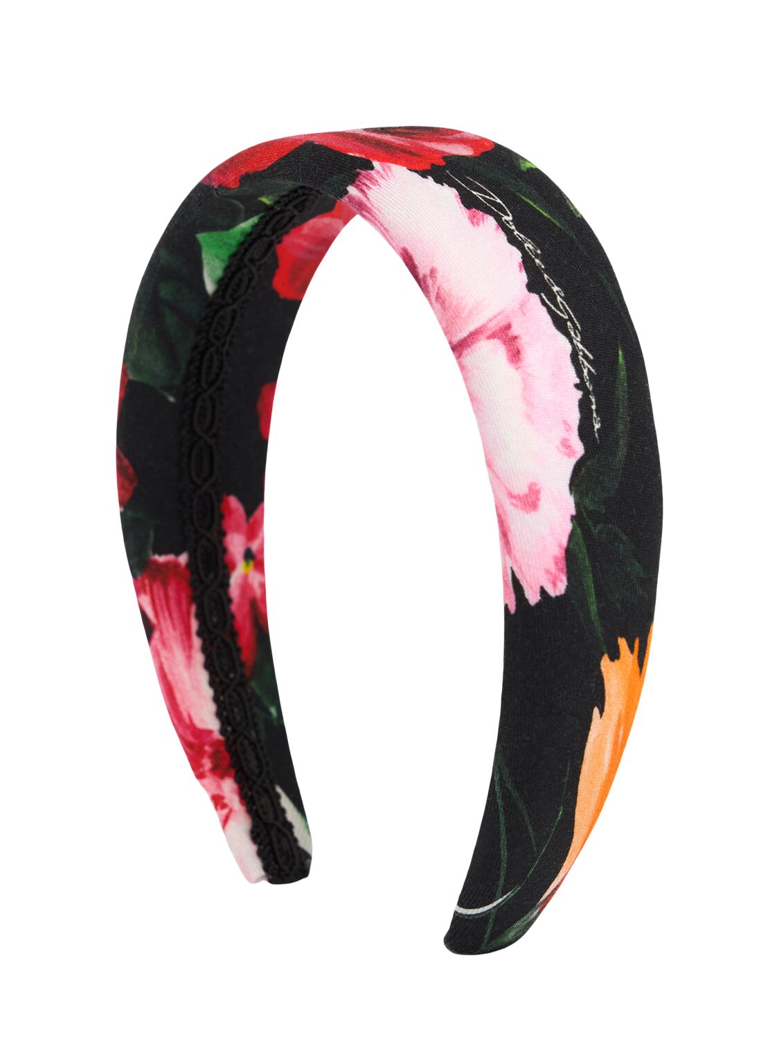 Dolce & Gabbana Printed Headband In Black