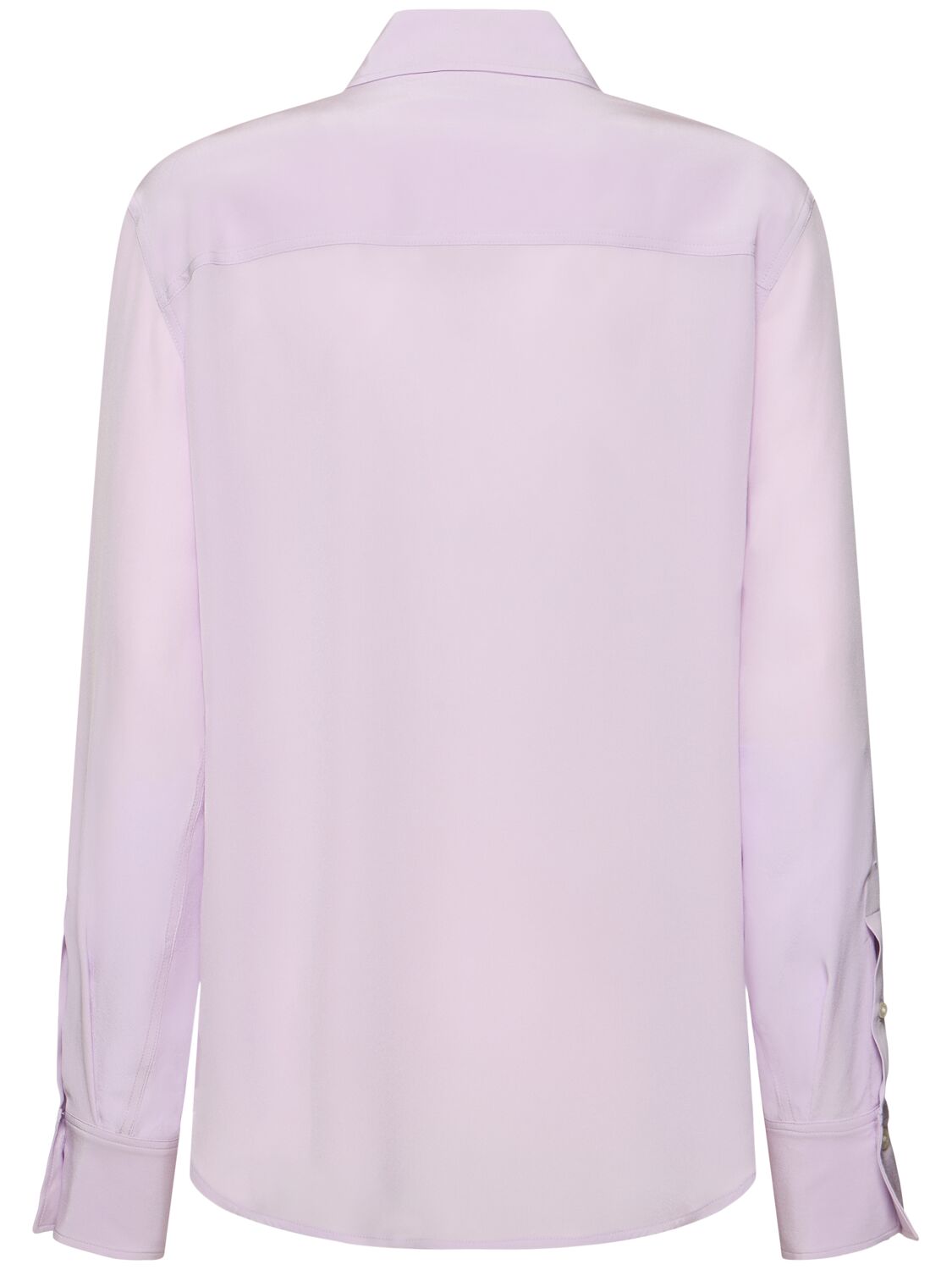 Shop Victoria Beckham Ruffled Silk Shirt In Lilac