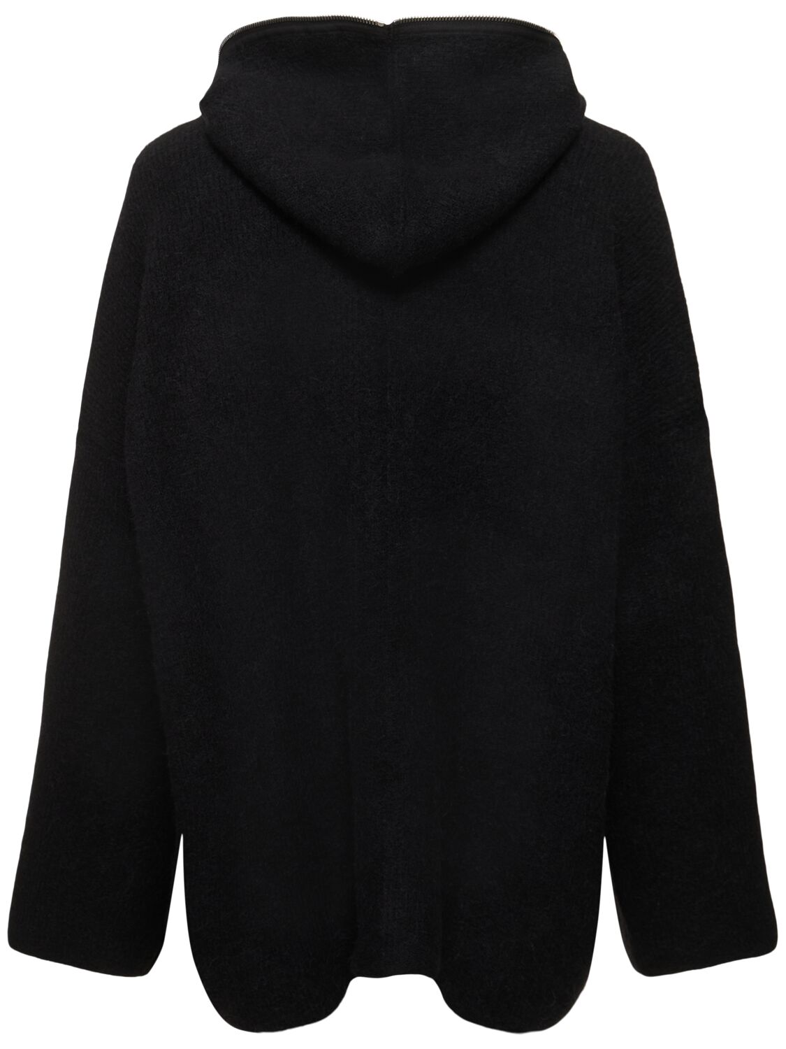 Shop Rick Owens Gimp Hooded Knit Jacket In Black