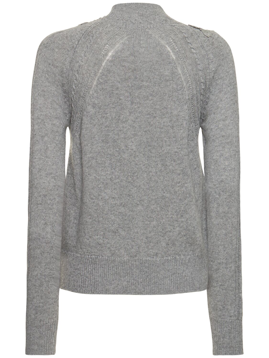 Shop Ermanno Scervino Embroidered Knit T-neck Sweater In Grey