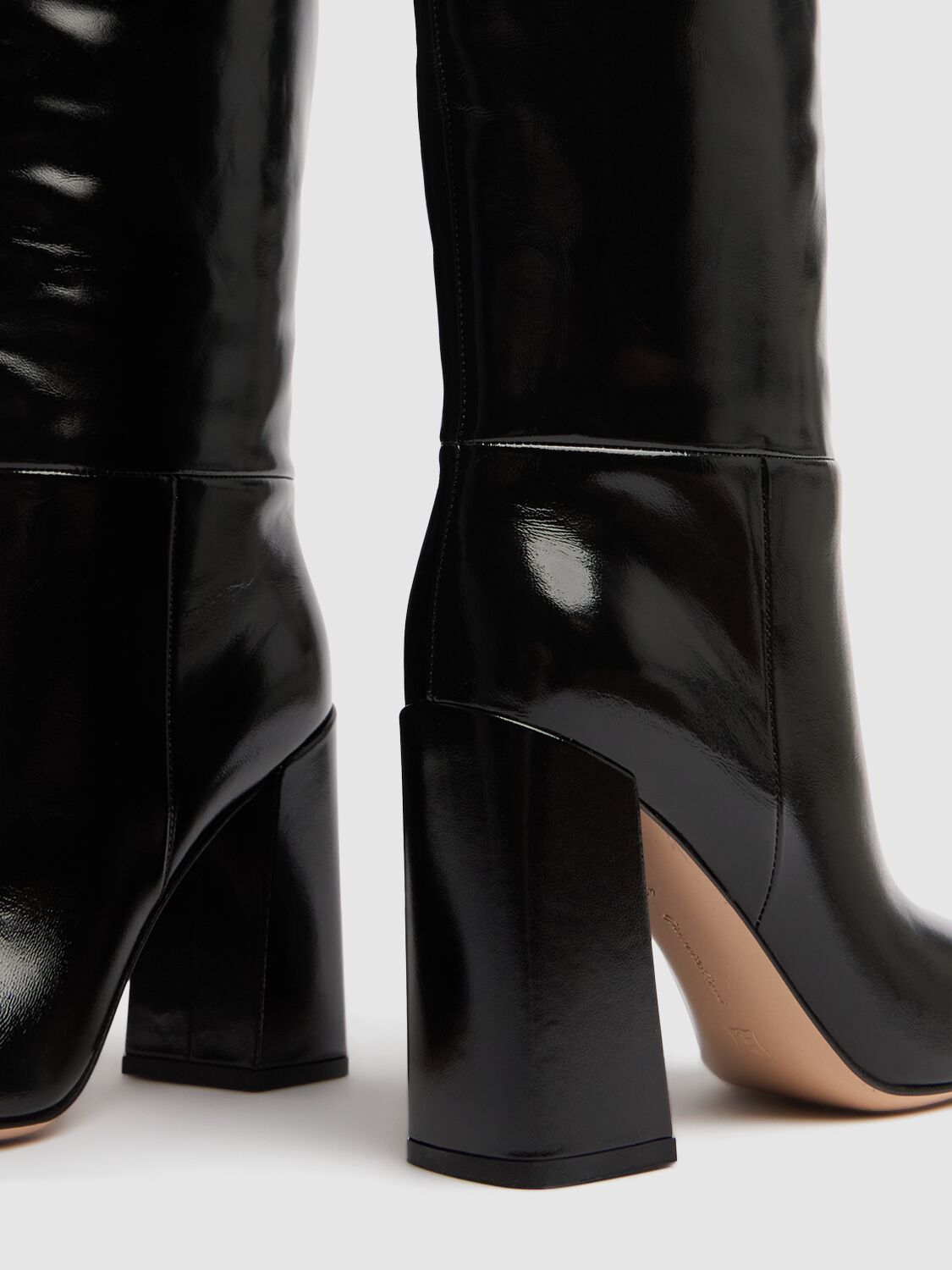 GIANVITO ROSSI 95MM VANTA PATENT LEATHER BOOTS 