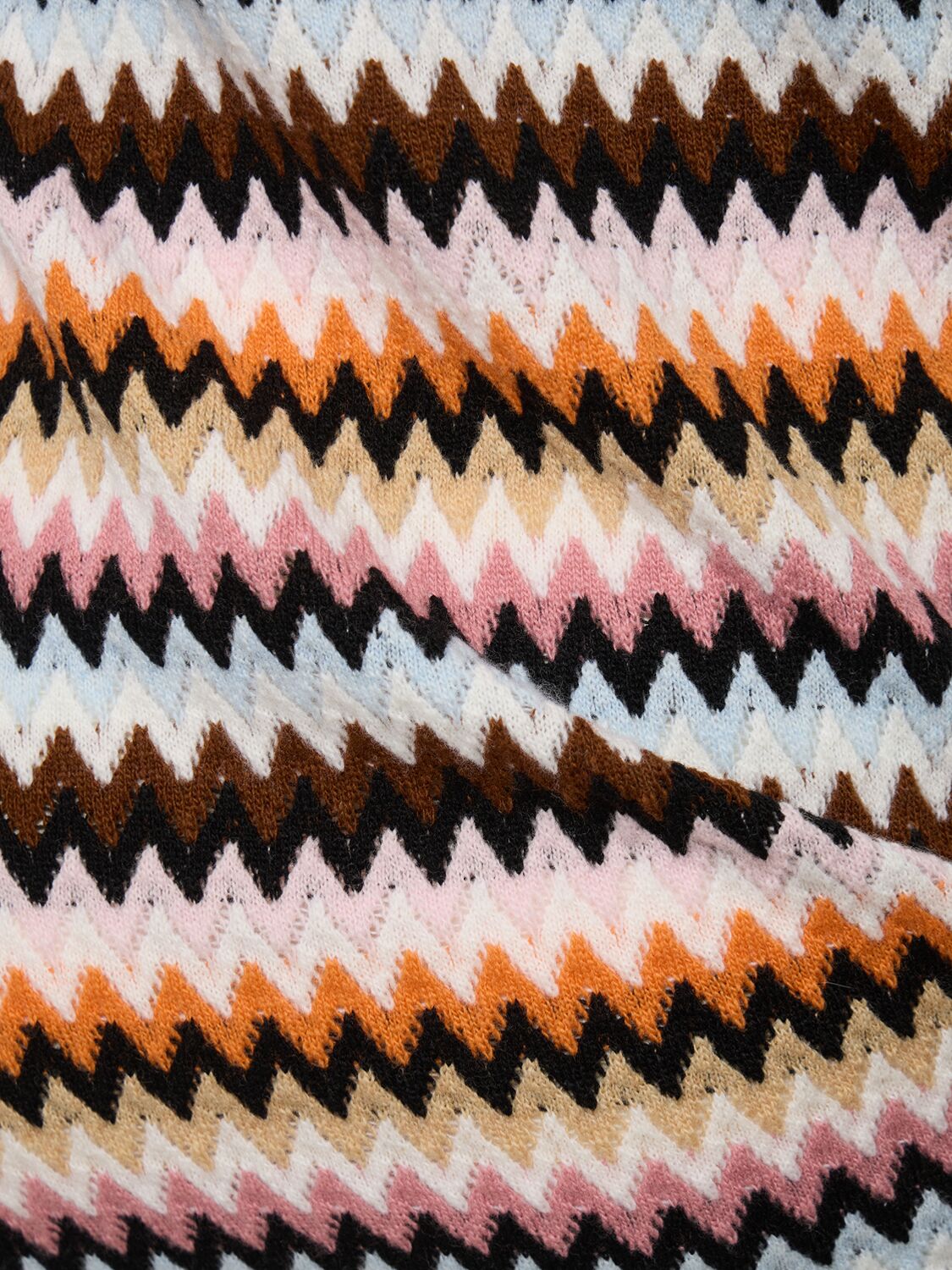 MISSONI STRIPED WOOL KNIT LONG SLEEVE MINI DRESS 