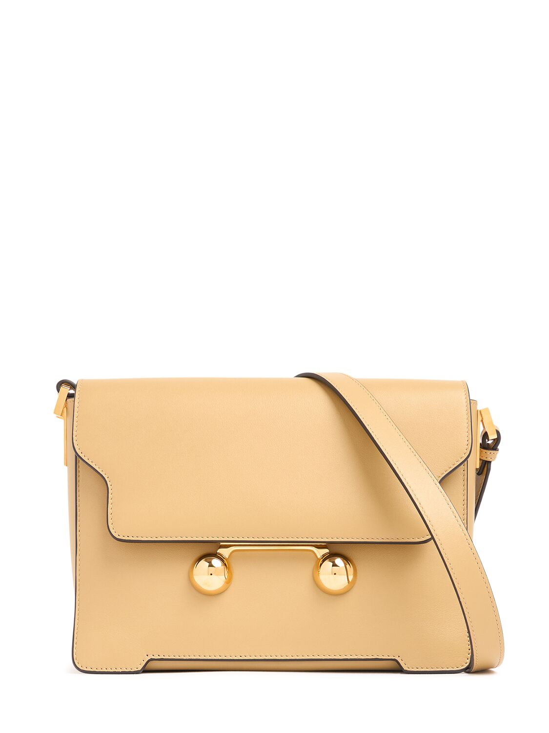 Marni Medium Leather Shoulder Bag In Neutral