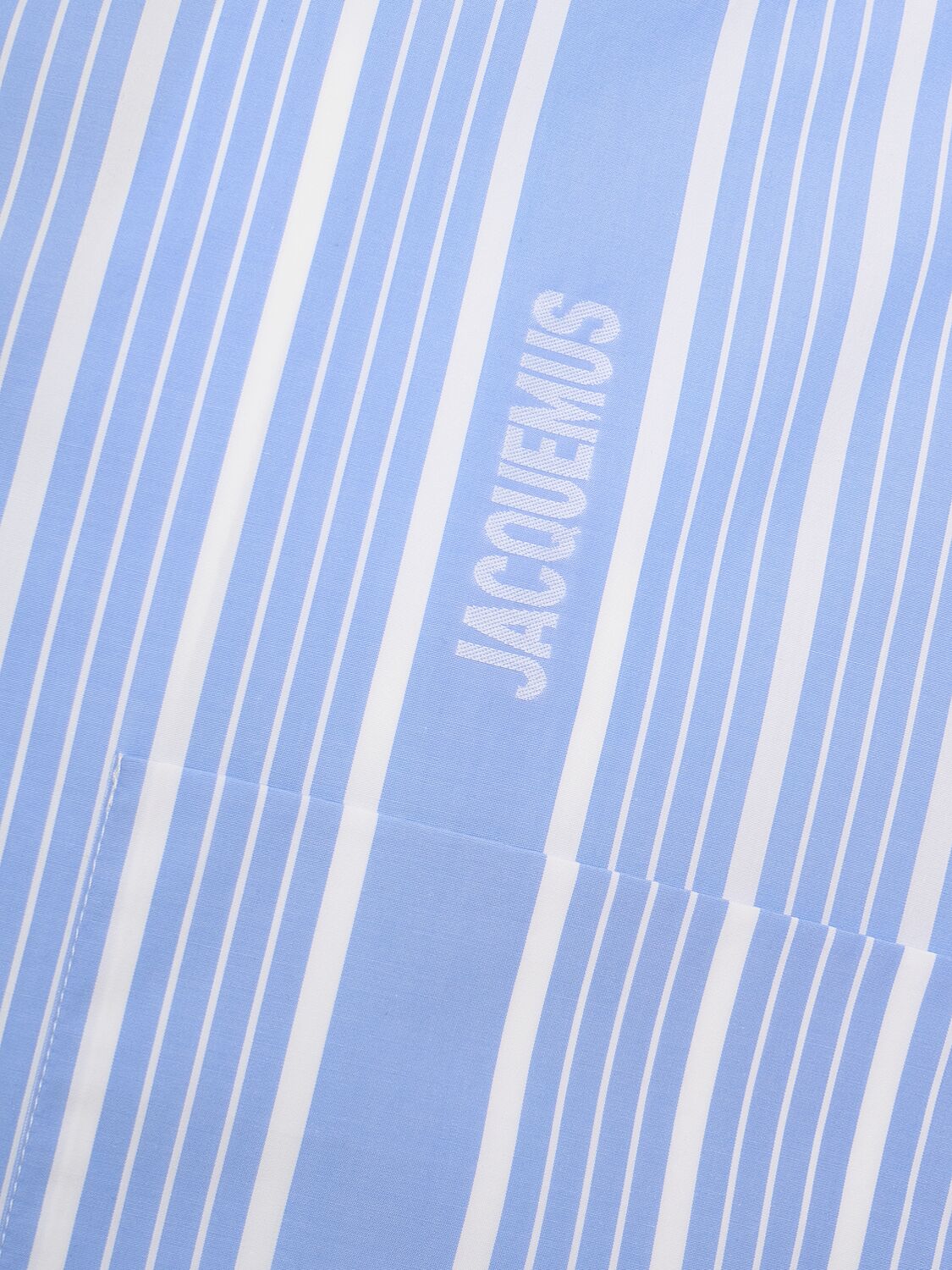 Jacquemus Light-blue Striped La Chemise Cuadro In Silk Blend Man In Blue/white